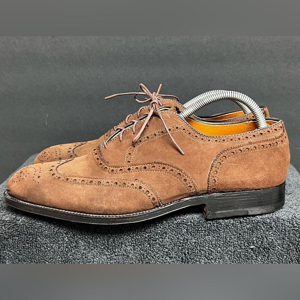 Rare Vintage 1990’S| Alden 9.5 AC Brown Long Wingtip Blucher Derby Dress Shoes